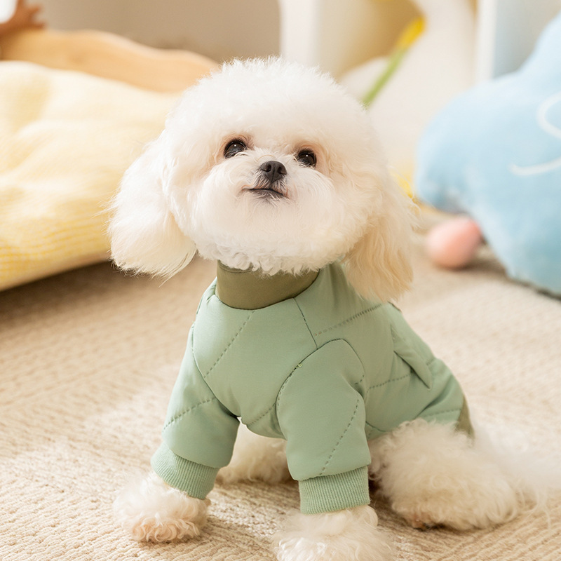 가을, 겨울 강아지 옷, 귀여운 곰 누비 면 두 다리 면 옷, 두껍고 따뜻한 테디 작은 강아지와 고양이 옷