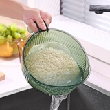 Корзина для домохозяйств с рисом с ручкой бассейн, фруктовый бассейн, рисовое сито, рисовое бассейн, тонкие отверстия, рисовый кухонный артефакт