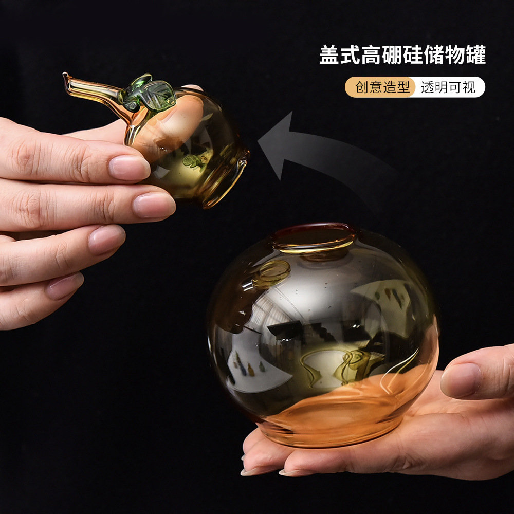 Caja de dulces de calabaza creativa con tapa casera de bocadillos de almacenamiento de celda de alto valor de cara botella de almacenamiento de calabaza de color