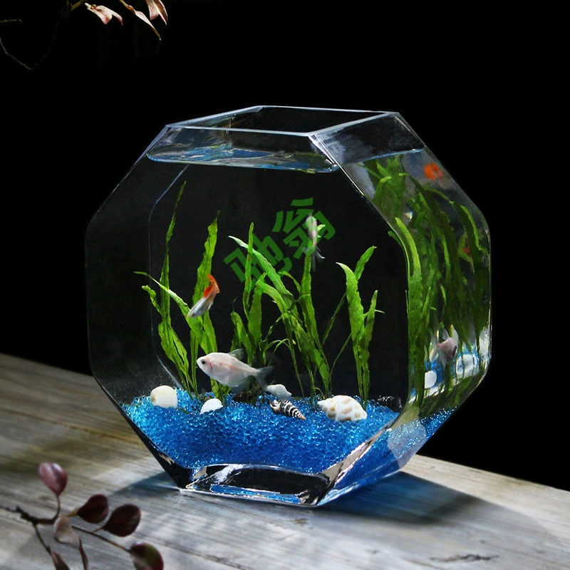 Yut [4612 человек похвалы] Творческий стеклянный аквариум высокого и полупрозрачного утолщения стеклянная ваза водная посуда
