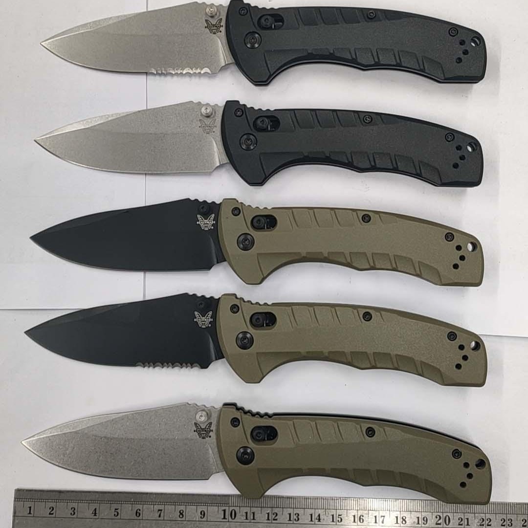 跨境外贸蝴蝶980折刀尼龙纤手柄高硬度便携折叠刀户外多用途刀具