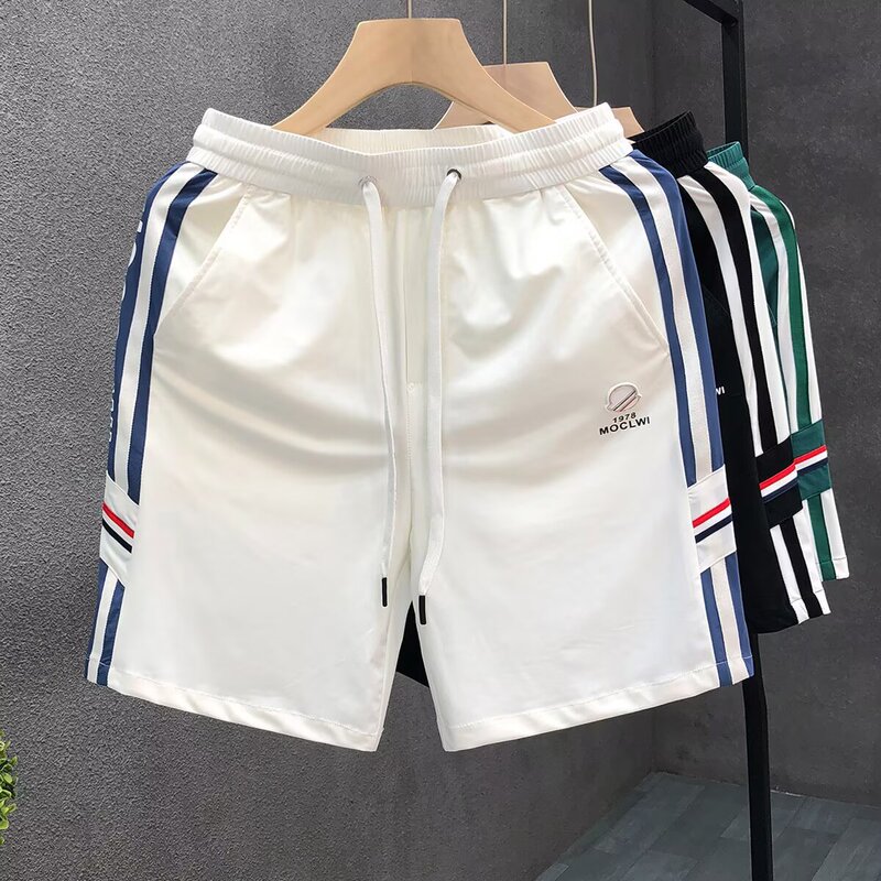 American-Style Striped Casual Shorts for Men 2025 Summer Thin Japanese Loose Simple Sports Running Beach Knee-Length Shorts American-Style Striped Casual Shorts for Men 2025 Summer Thin Japanese Loose Simple Sports Running Beach Knee-Length Shorts