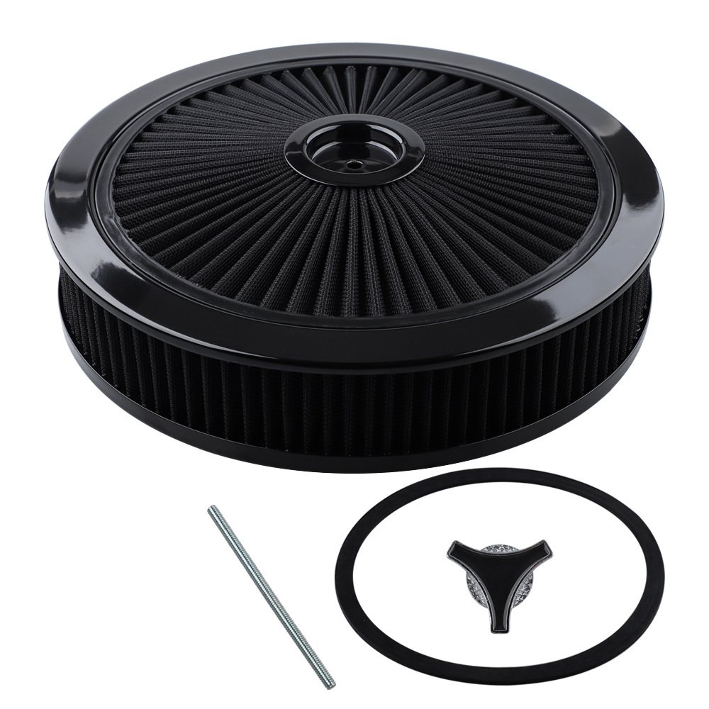 14x3inch Round Washable High-Flow Air Intake Filter Suitable for Chevrolet Gmc Ford Air Filters