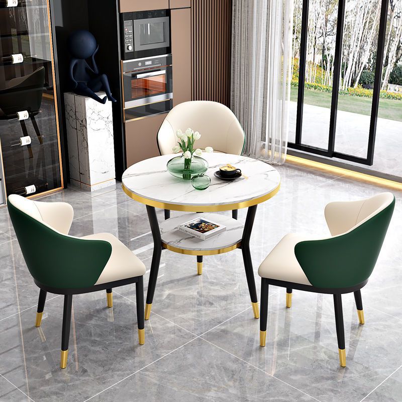 Modern Simple Reception Negotiation Table and Chair Combination Office Business Balcony Leisure Tea Table and Chair Small Apartment Dining Table