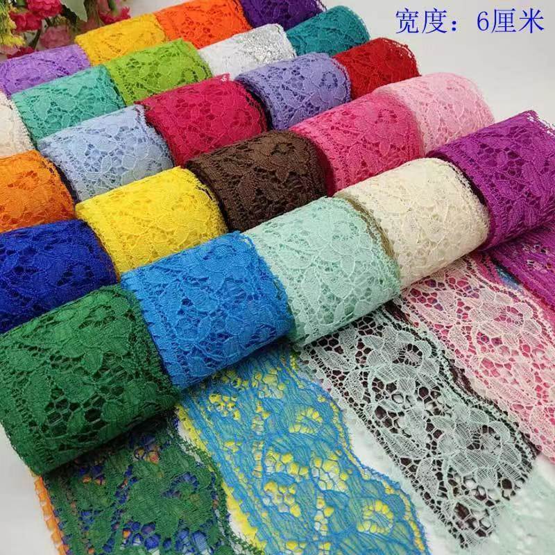 A largo plazo en stock 6cm 40 colores no elástico poliéster encaje Ropa Accesorios falda encaje 667 #