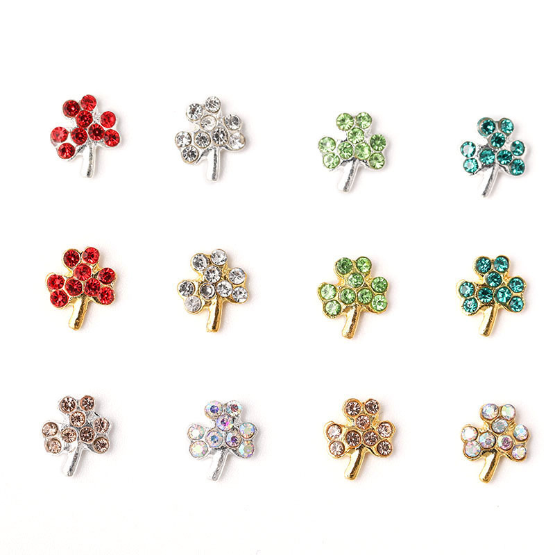 Cross-border New Clover Nail Art Jewelry Diamond St. Patrick's Day Small Fresh Leaf Alloy Nail Decoration Cross-border New Clover Nail Art Jewelry Diamond St. Patrick's Day Small Fresh Leaf Alloy Nail Decoration
