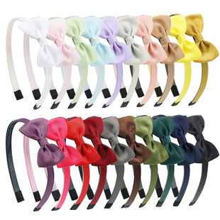 Children's headband handmade bow pleated solid color cute princess headband hair accessories girls accessories factory wholesale
