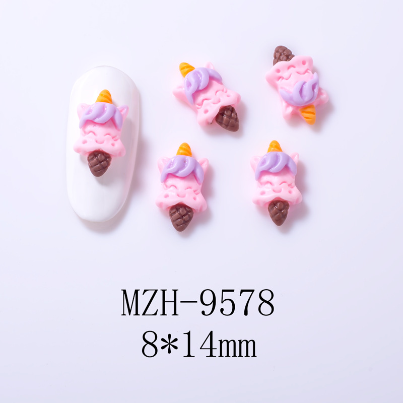 4g Weight Nail Decoration Accessories Nail Supplies 10 PCS/Package Quantity Resin Material Cartoon, Star, Moon Pattern Cute, Sweet Style Cute Sweet Cartoon Star Moon Resin Nail Decoration Accessories 10 PCS/Package 7