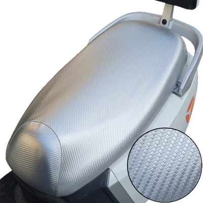 Electric car cushion: Vehicles, Suitable for Aima, Tailing, Yadi - silver-carbon-fiber-pattern-extra-small-sun-protection-pad