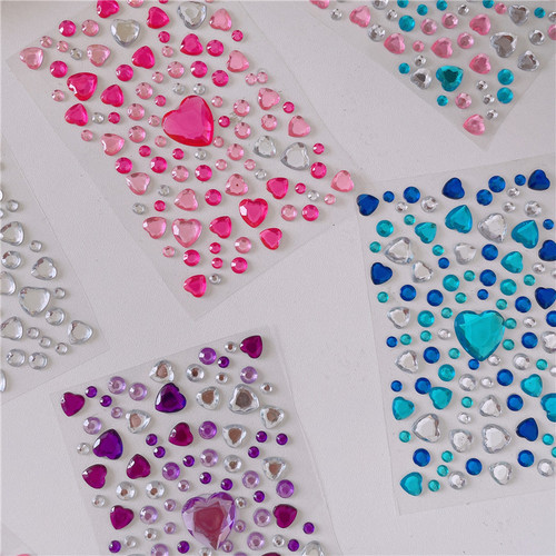 Children's stickers gem crystal acrylic diamond stickers girls decoration diy reward stickers goo chuck girl