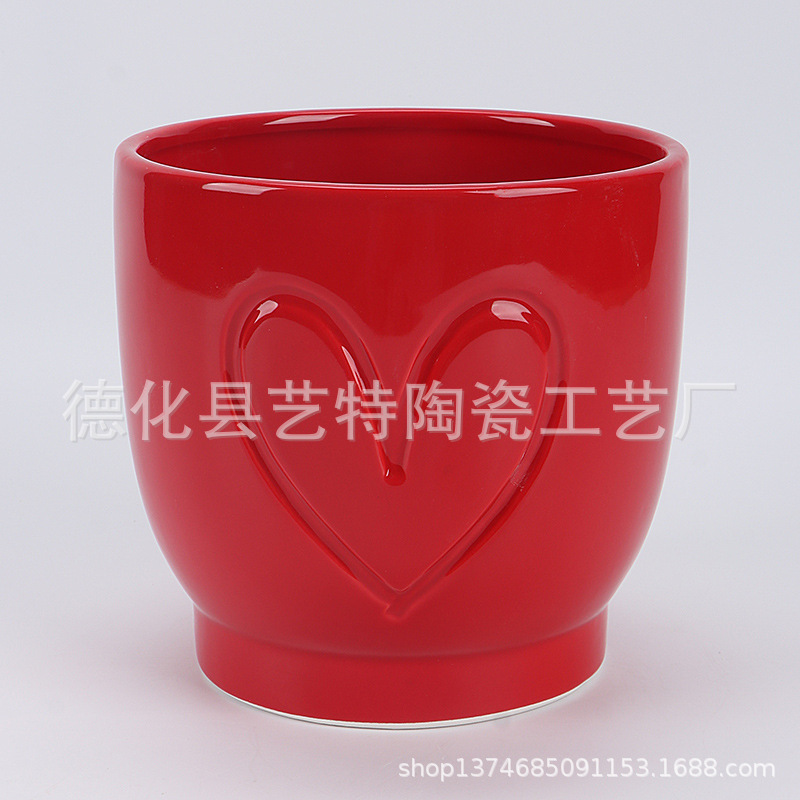 Valentine's Day Ceramic Flower Pots, Eco-Friendly Dolomite Flower Arrangement Vases, Export Gifts and Crafts Valentine's Day Ceramic Flower Pots, Eco-Friendly Dolomite Flower Arrangement Vases, Export Gifts and Crafts