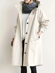 D 4950LWaist-cinched mid-length trench coat �������L�L��