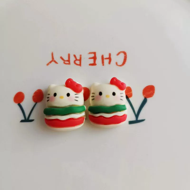 Реалистичная рисунная еда игра с аксессуарами, кремовый чехол для телефона, аксессуар для волос, зажим для волос, браслет, спортивная обувь, пряжка для обуви, кот, ручная работа