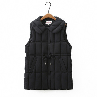 Plus size women's Korean-style mid-length slimming lapel cotton vest 230kg loose warm thick vest 378381