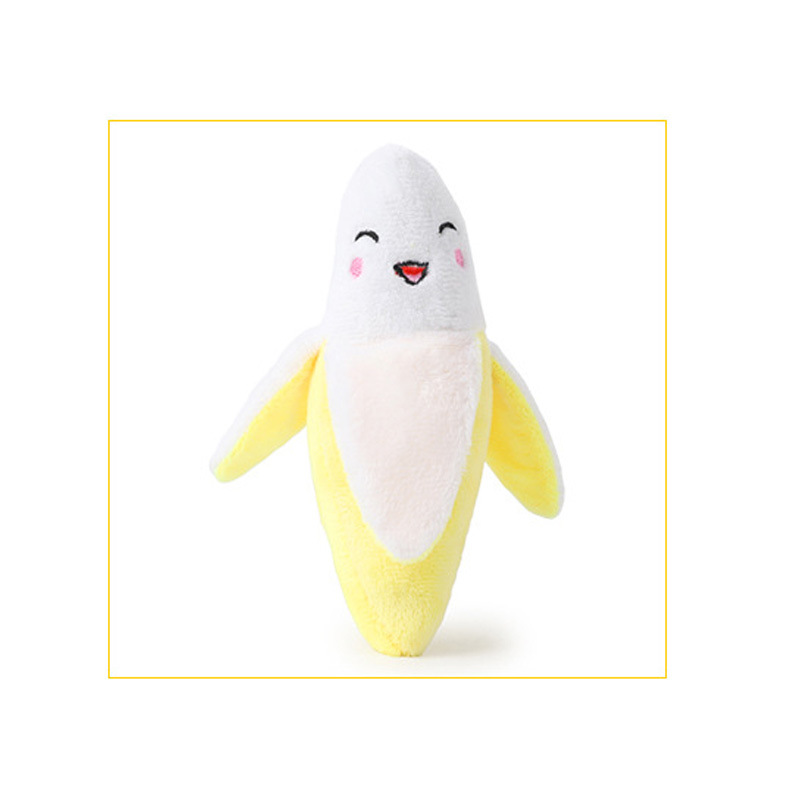 P Amazon recomendar pequeño al por mayor de peluche Hawo papel sonando sonido de plátano perro de juguete para mascotas