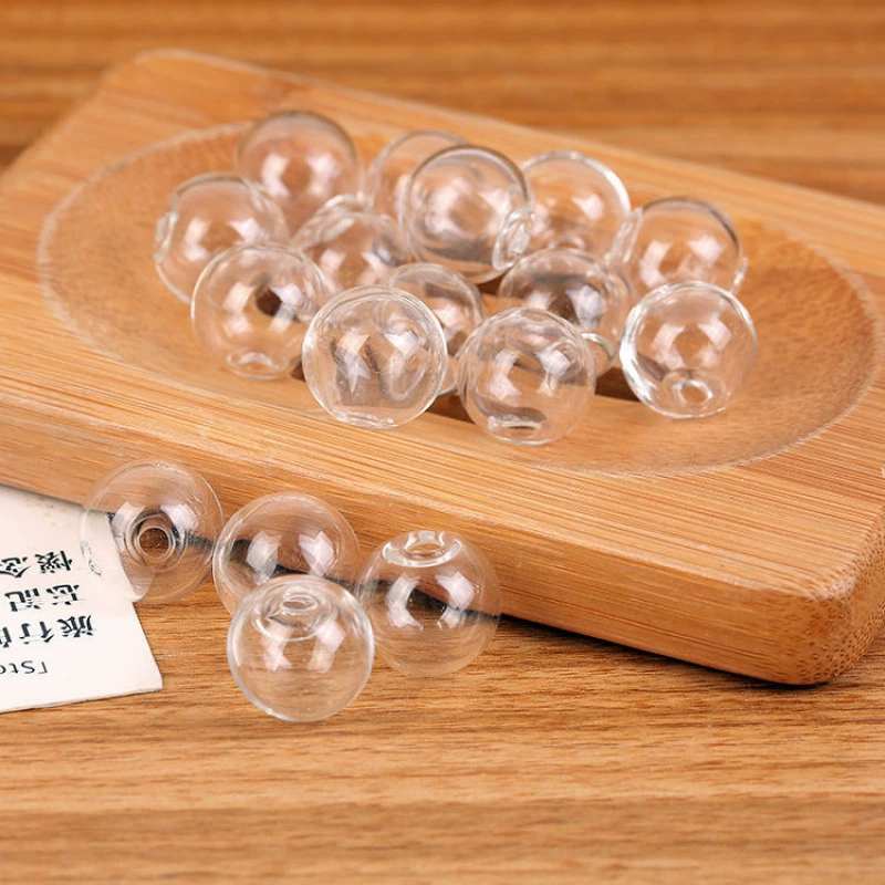Прозрачный полый стеклянный шар, производство своими руками, сувенир из плодовых волос, материал ручной работы, серьги, аксессуары, кулон с прямым отверстием