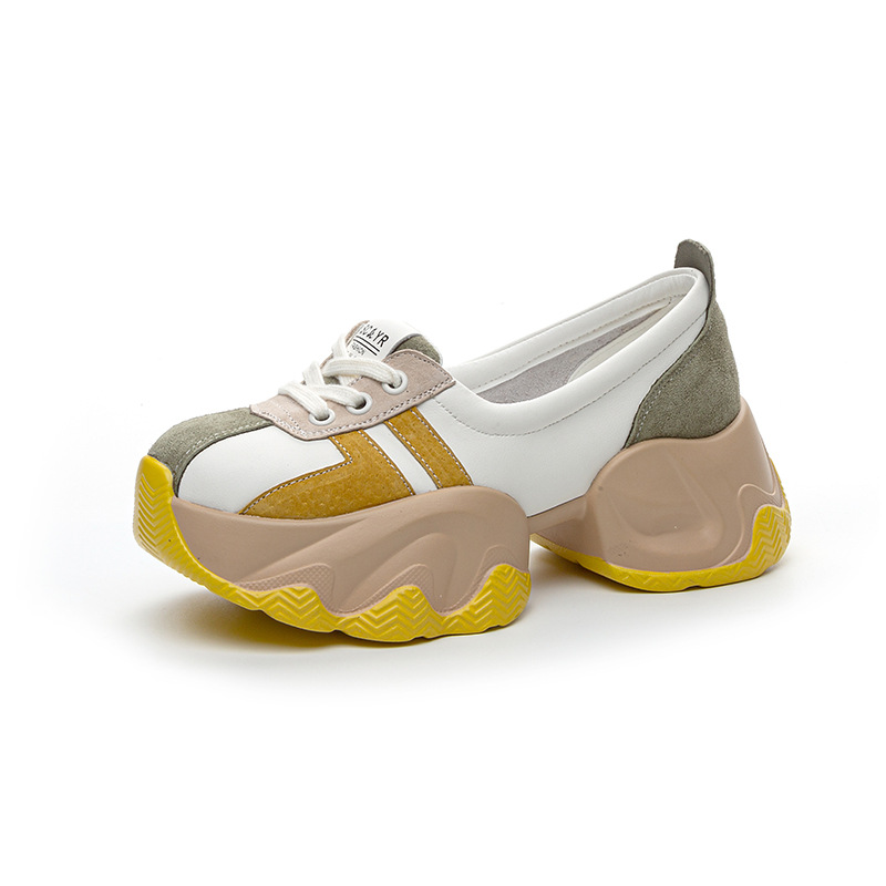 Giày Dad Shoes nữ đế dày cổ thấp mùa thu 2026, tăng chiều cao, phong cách thể thao — M2618 màu bạc, M2618 màu vàng, M2618 màu đỏ, M2618 màu xanh lam