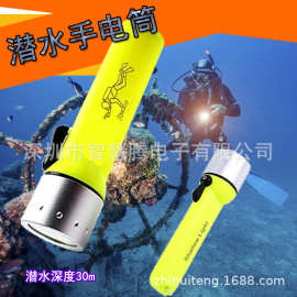 探洞潜水手电筒 5号电池家用照明灯 迷你便携户外远射防水手电筒