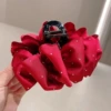 Бордовый, сатин в горох, облачная заколка