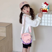 韩版百搭儿童洋气斜挎包帆布小包包女可爱女生单肩斜挎通勤包