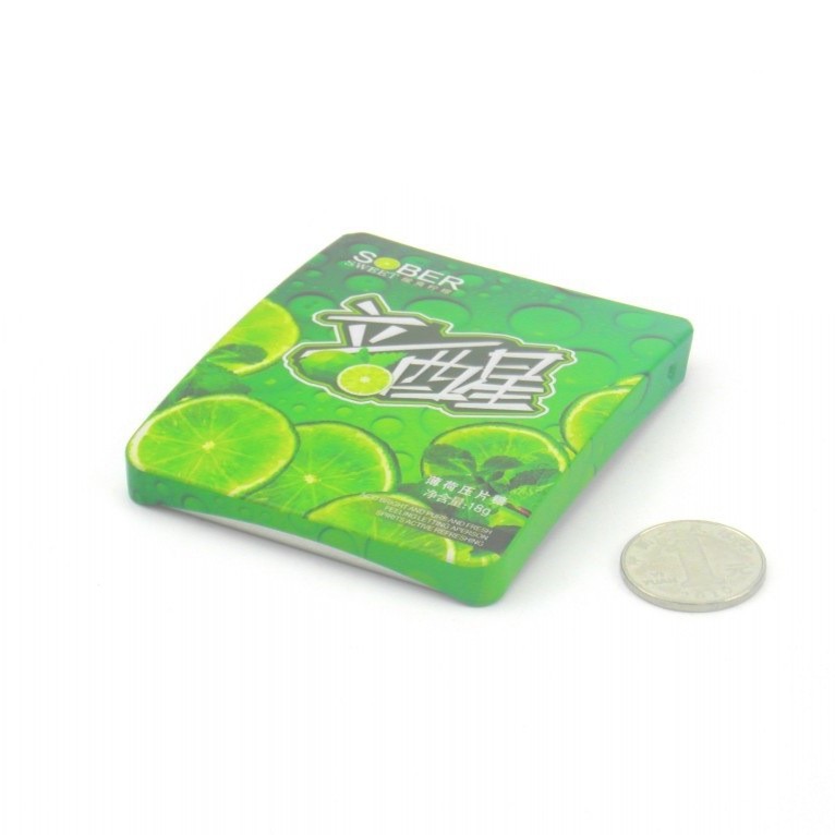 柠檬薄荷糖铁皮盒 精美糖果铁盒包装 推拉糖果铁盒供应商