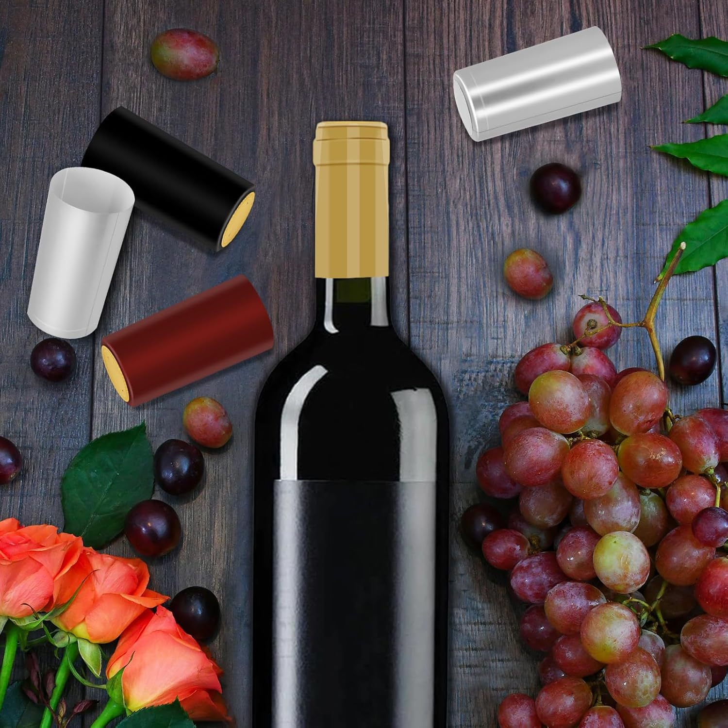 批发顶部压花标志收缩胶囊红酒瓶聚氯乙烯热收缩胶囊，带防撕裂标