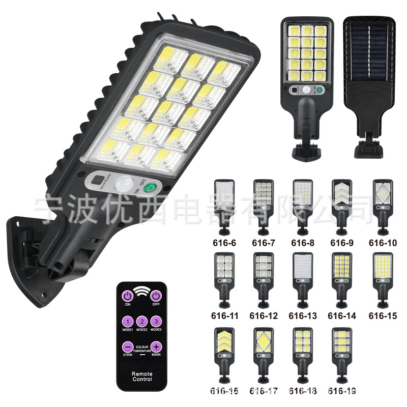 Cross border outdoor solar street light new human body induction courtyard wall light waterproof LED remote control garden terrace lamp