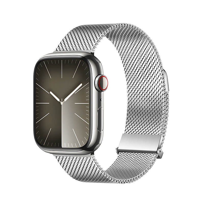 Aplicable a AppleWatch Correa de Milán de alta densidad al por mayor iWatch doble imán Apple Metal Belt Business image 8