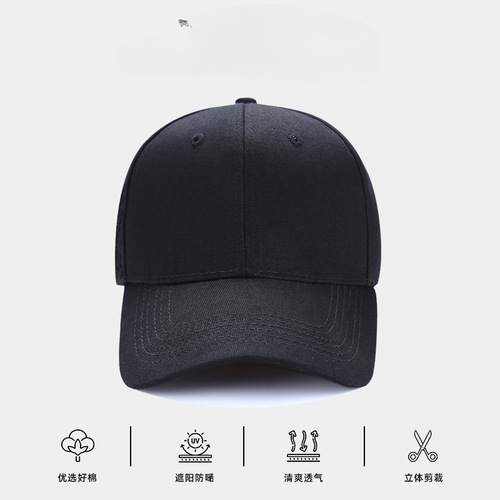 Caps for Men, Trendy Black Duckbill Cap, Korean Style, Unisex Adjustable Cap, Great for Spring and Summer Outfits, Fashion Streetwear Brand