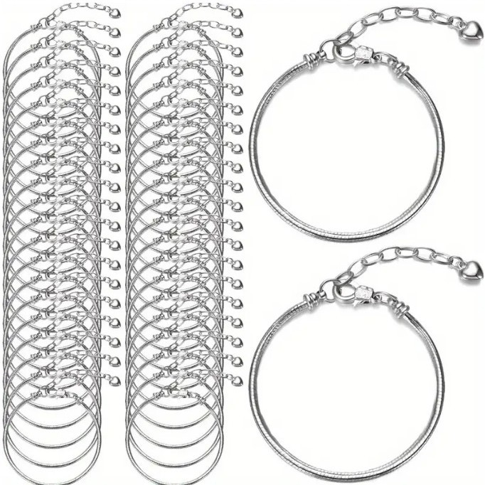 Set Bracelet Lobster Clasp Snake Bone Chain Ready-Made Suitable for Panjia Large Hole Beads DIY Jewelry Bracelet Basic Chain Wholesale