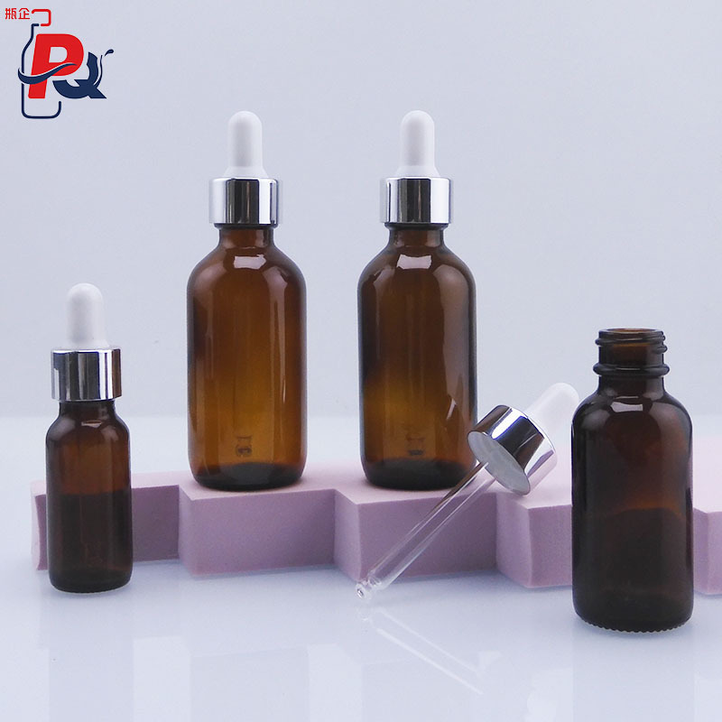 Manufacturer Spot Wholesale 60ml Boston Essential Oil Bottle Brown Glass Dropper Bottle Light-Proof Essence Essential Oil Bottle
