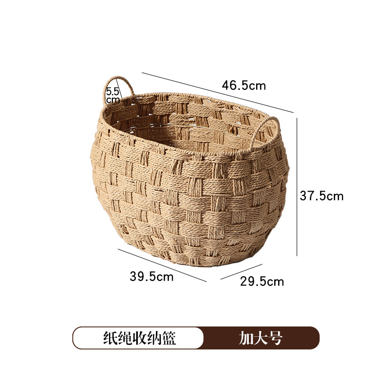Cesta de almacenamiento de caña personalizada tejida a mano creativa de mesa snack cesto de almacenamiento de ropa sucia cesto de almacenamiento de baño