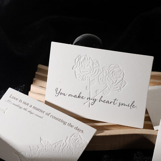 Ins Internet Celebrity Creative Embossed Card High Textuality Concave and Concave Art Card Flower Shop Decoration Card DIY Material