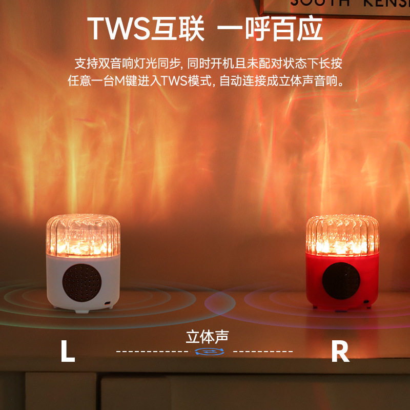 ブルートゥースの音響の水の波紋の音楽の律動の投影灯の寝室のベッドの頭のロマンチックな情緒の動態の回転の雰囲気の夜の明かり|undefined