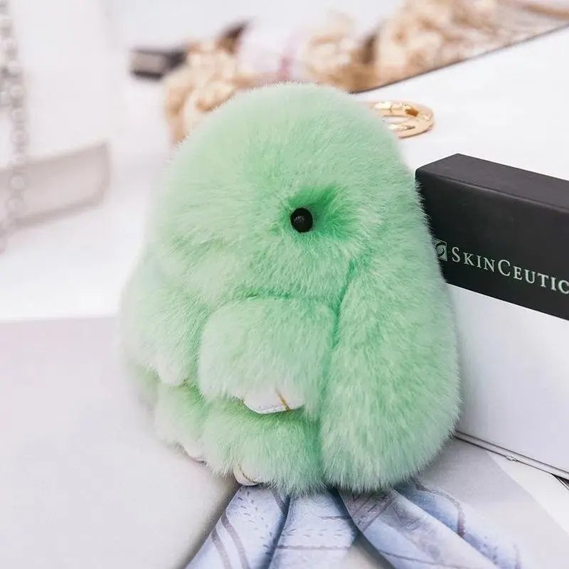 工場卸売レッキスウサギの毛皮の死んだウサギのペンダントぬいぐるみウサギのキーホルダーアクセサリーゴーグミ人形小物