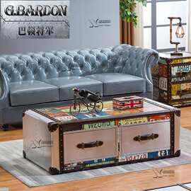 威士忌雪茄吧茶几复古铝皮工业风箱式服装店酒吧KTV咖啡店方形茶