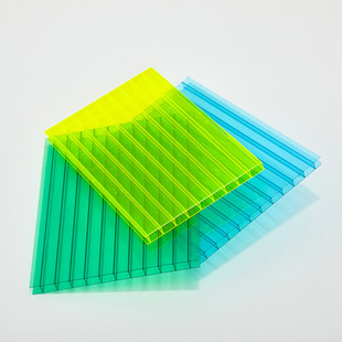 Pc Double-Layer Hollow Transparent Heat-Insulating Sunshade Canopy Sun Panel Greenhouse Lighting Panel Manufacturer Heat-Insulating Lighting Shed