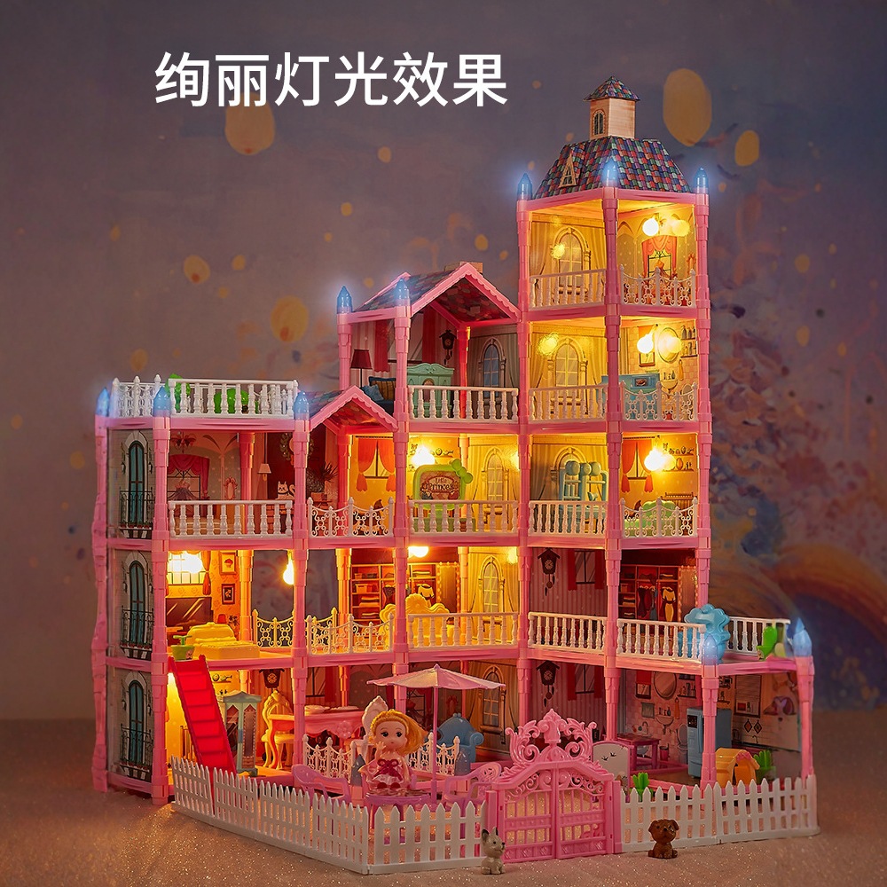 Casa de muñecas transfronterizas de la princesa, muebles de muñecas, muebles de montaje, habitaciones infantiles, niñas, Europa y América