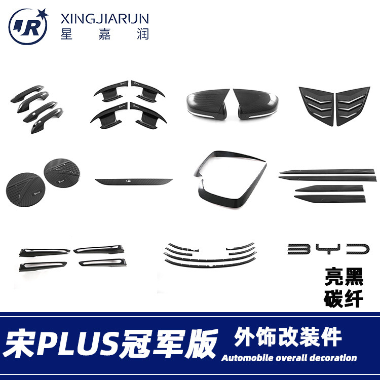 Suitable for Byd Song Puls Champion Edition Handle Door Bowl Sticker Rearview Mirror Cover Blind Electric Box Cover Car Head Logo