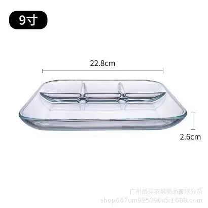 9inch 정사각형 강화 유리 분배기 트레이 1*12