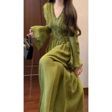 黑花兰芳曲早秋新中式穿搭连衣裙子民族风女款2025年新款一件代发