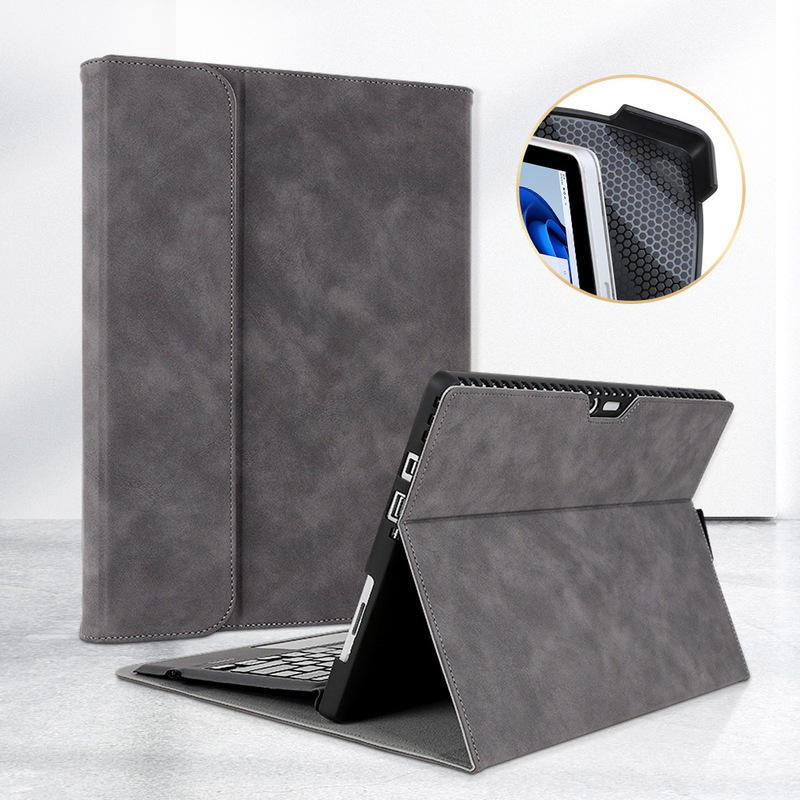 Suitable for surface Flat Protective Cover surfacePro9 8 Leather Cover Pro4/5/6/7 go2/3 Bracket Shell Suitable for surface Flat Protective Cover surfacePro9 8 Leather Cover Pro4/5/6/7 go2/3 Bracket Shell