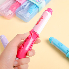 Cartoon girl's heart-shaped curling and straightening dual-use hairdressing device for students and ladies curling wand styling bangs hair straightener splint box