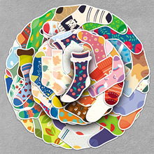 50张袜子贴纸彩色卡通可爱创意涂鸦防水装饰行李箱收纳盒贴纸批发