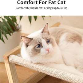跨境室内实木宠物床小猫咪行军床吊床可拆洗猫架四季通用宠物专用