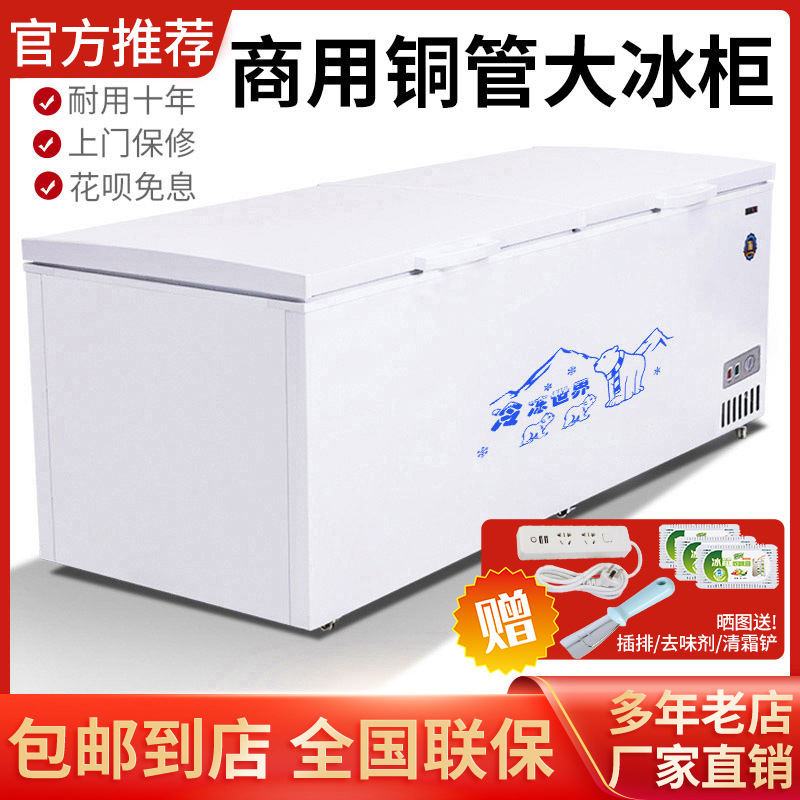 Freezer Commercial Large-Capacity Refrigerator Household Refrigeration and Preservation Dual-Purpose Copper Tube Horizontal Freezer Single and Double Temperature Refrigerator