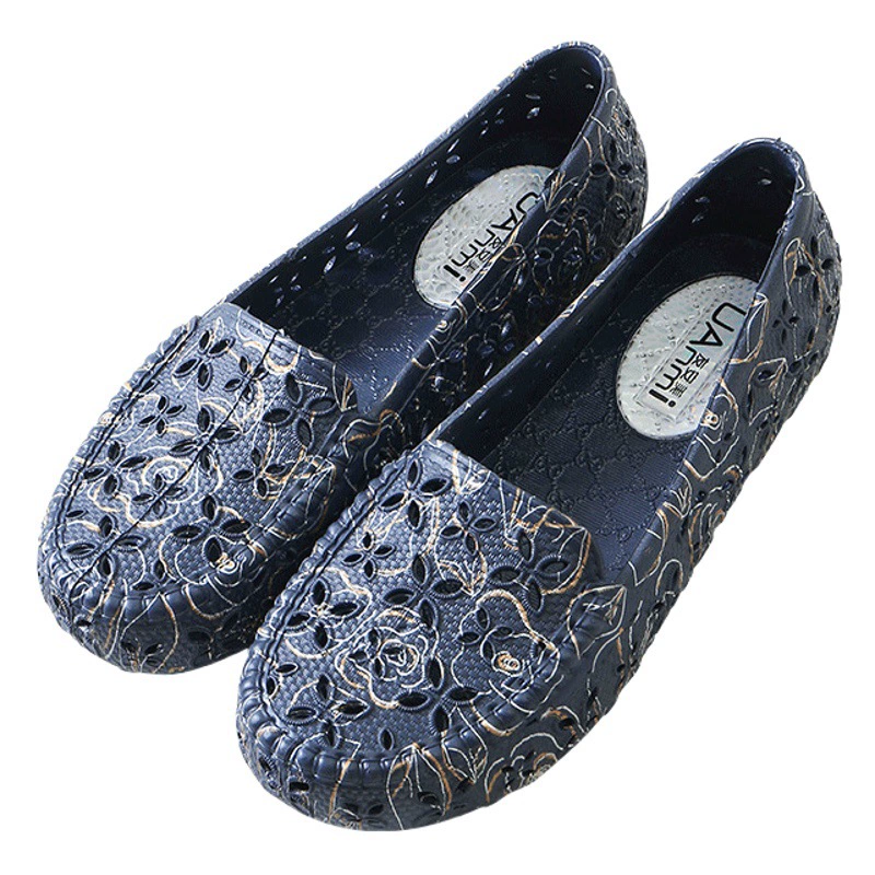 Повседневная Женская сетчатая обувь на плоской подошве с полыми отверстиями Баотоу, обувь для мам среднего возраста, обувь для медсестер, уличная пляжная обувь