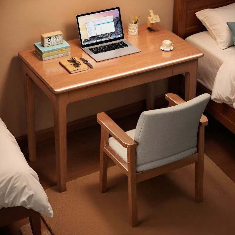 All-Solid Wood Desk for Small Apartments, Bedside Student Study Table, Home Computer Desk, Bedroom Adult Desk