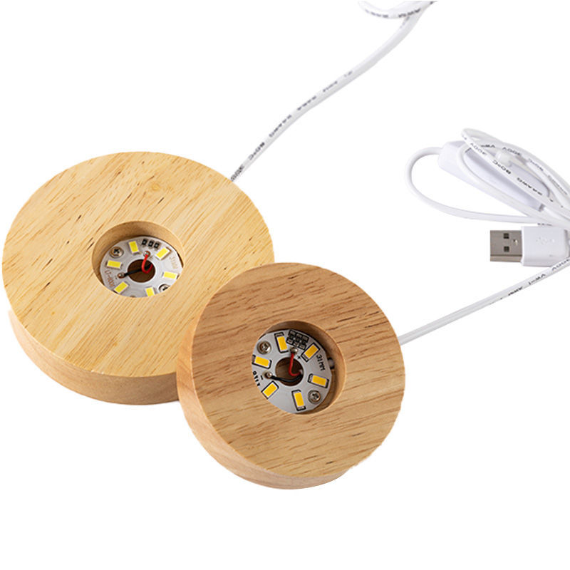 스위치 야간 조명 USB 플러그인 책상 램프 충전 램프 유리 공 침실 나무 램프 발광 기지