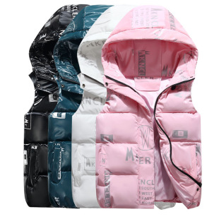 Parent-child cotton vest winter new bright face cotton waistcoat cotton vest garden clothes overalls class clothes printing LOGO